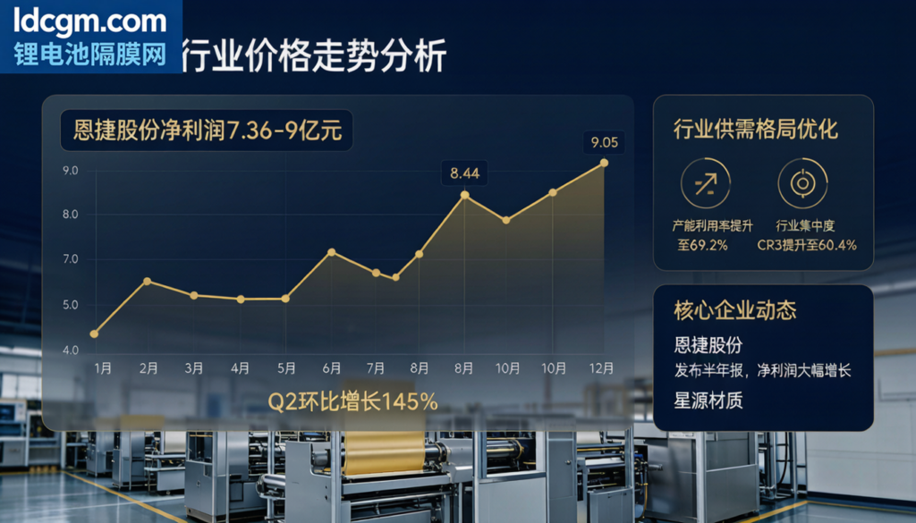 【市场行情】锂电隔膜行业周期拐点确认：恩捷股份扭亏为盈，量价齐升趋势明朗